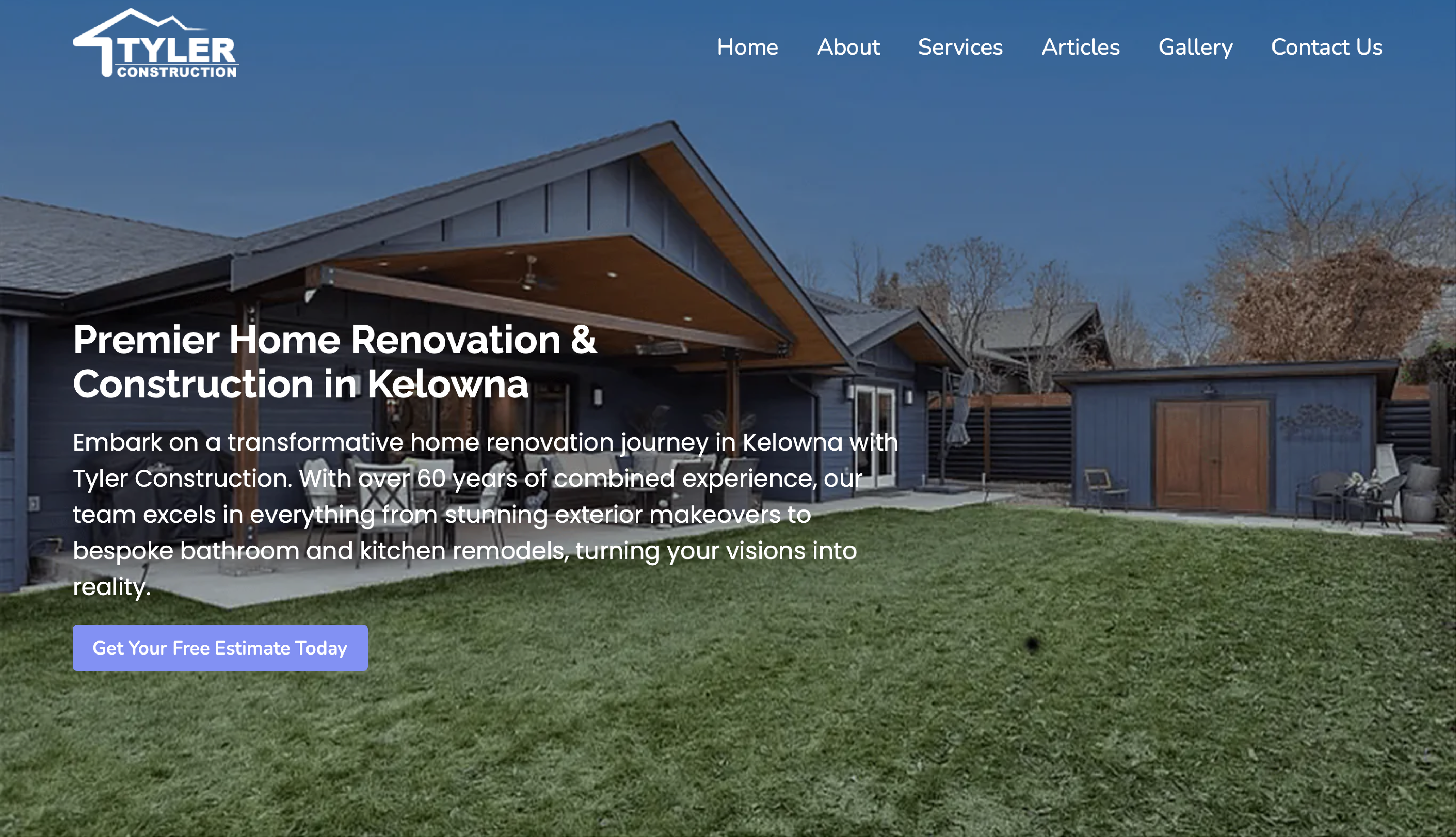 Tyler Construction project screenshot